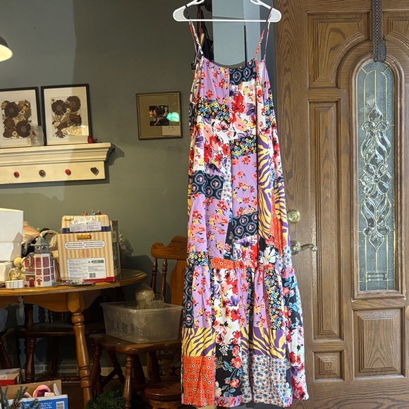 NWOT-SHEIN Multicolor Patchwork Maxi Dress - Picture 3 of 9